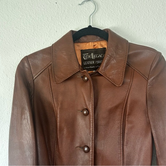 Vintage The Legacy Leather Fashions- London Fog Rich Brown Leather Jacket - Picture 4 of 11